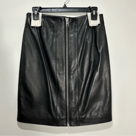 ALL SAINTS 100% Leather skirt with zipper in Women's Size 6 - Picture 5 of 8